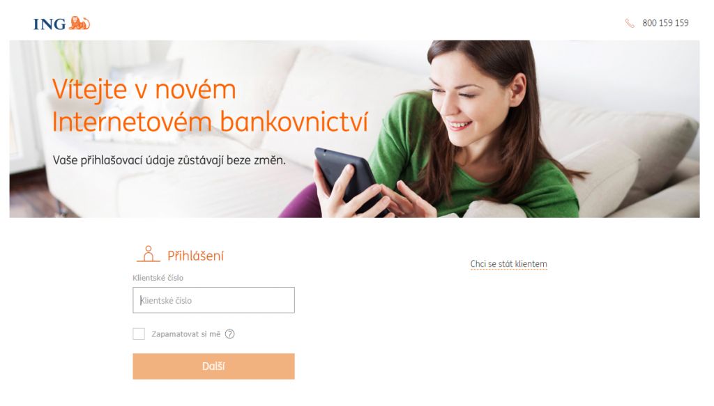 ING internetové bankovnictví