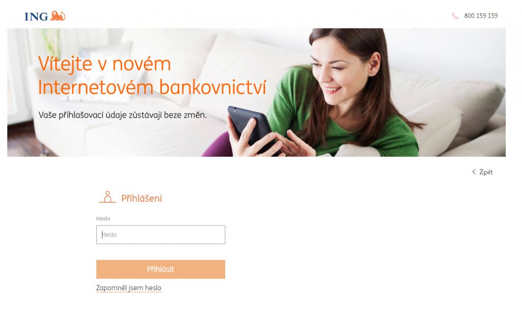 ING internetové bankovnictví