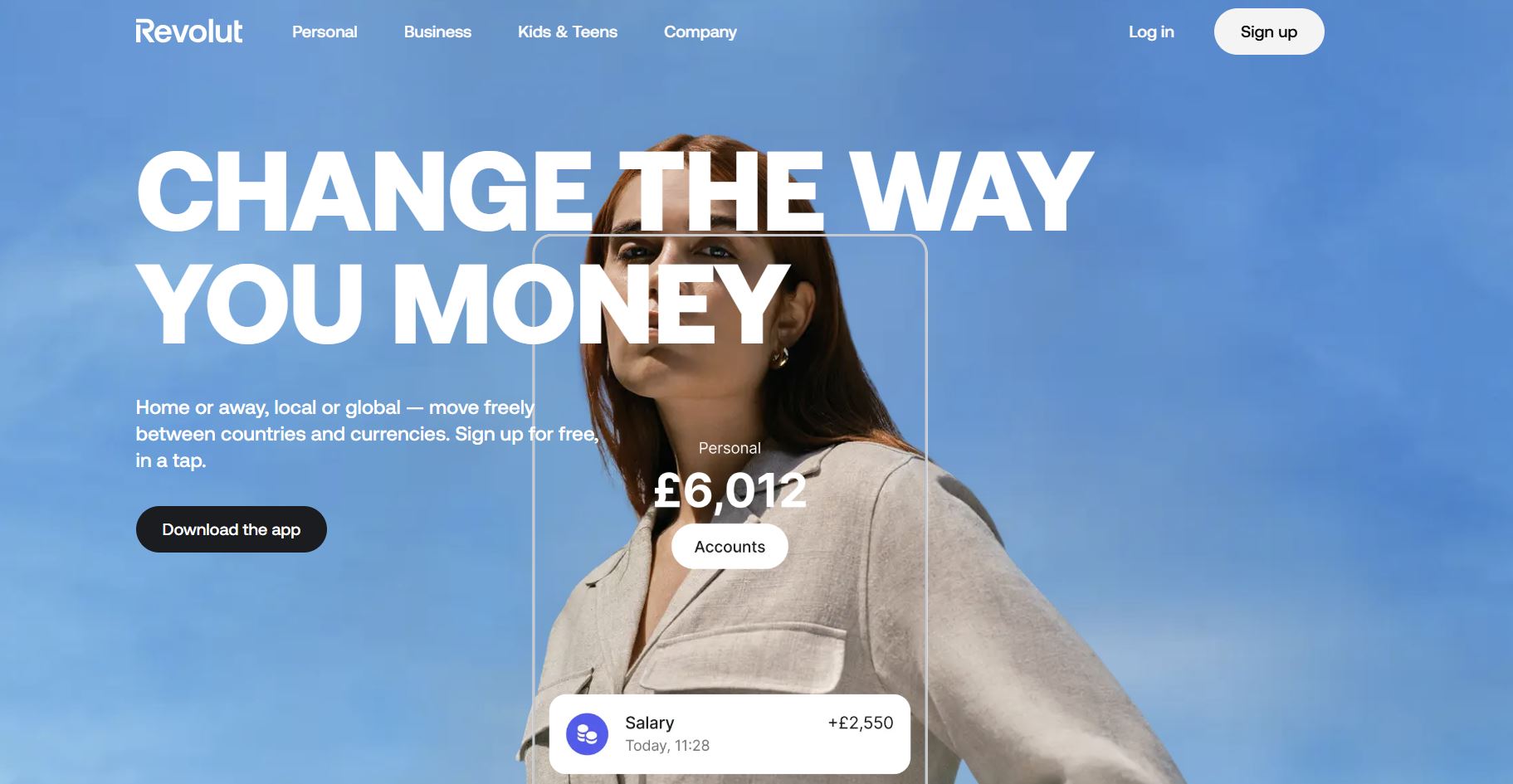 Revolut hlavní obrazovka banky